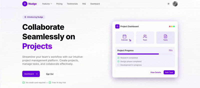 Nudge dashboard preview